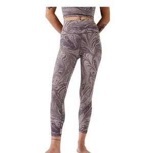 Athleta Transcend Funky 7/8 Legging Sumi Marble Violet Grey Purple NWT M